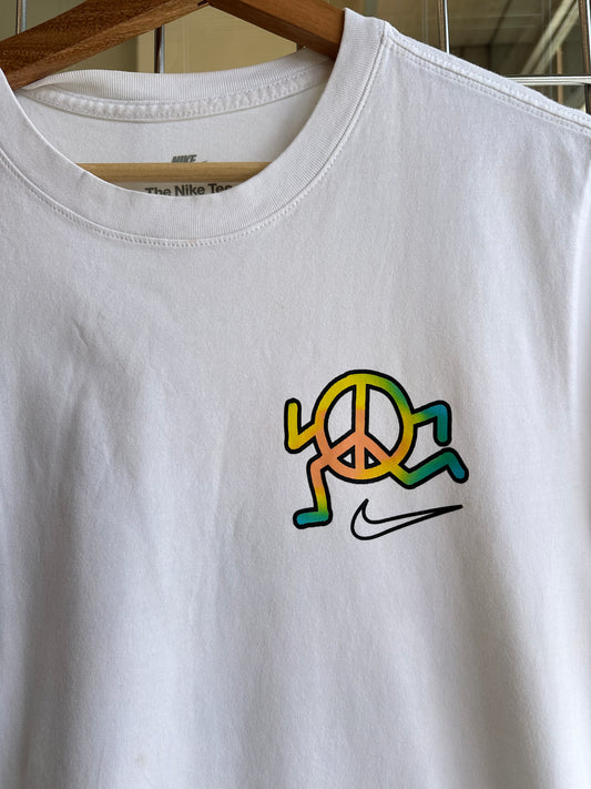 Vintage Nike White Peace Graphic T-Shirt