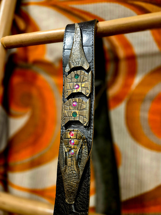 Leather Crocodile Belt
