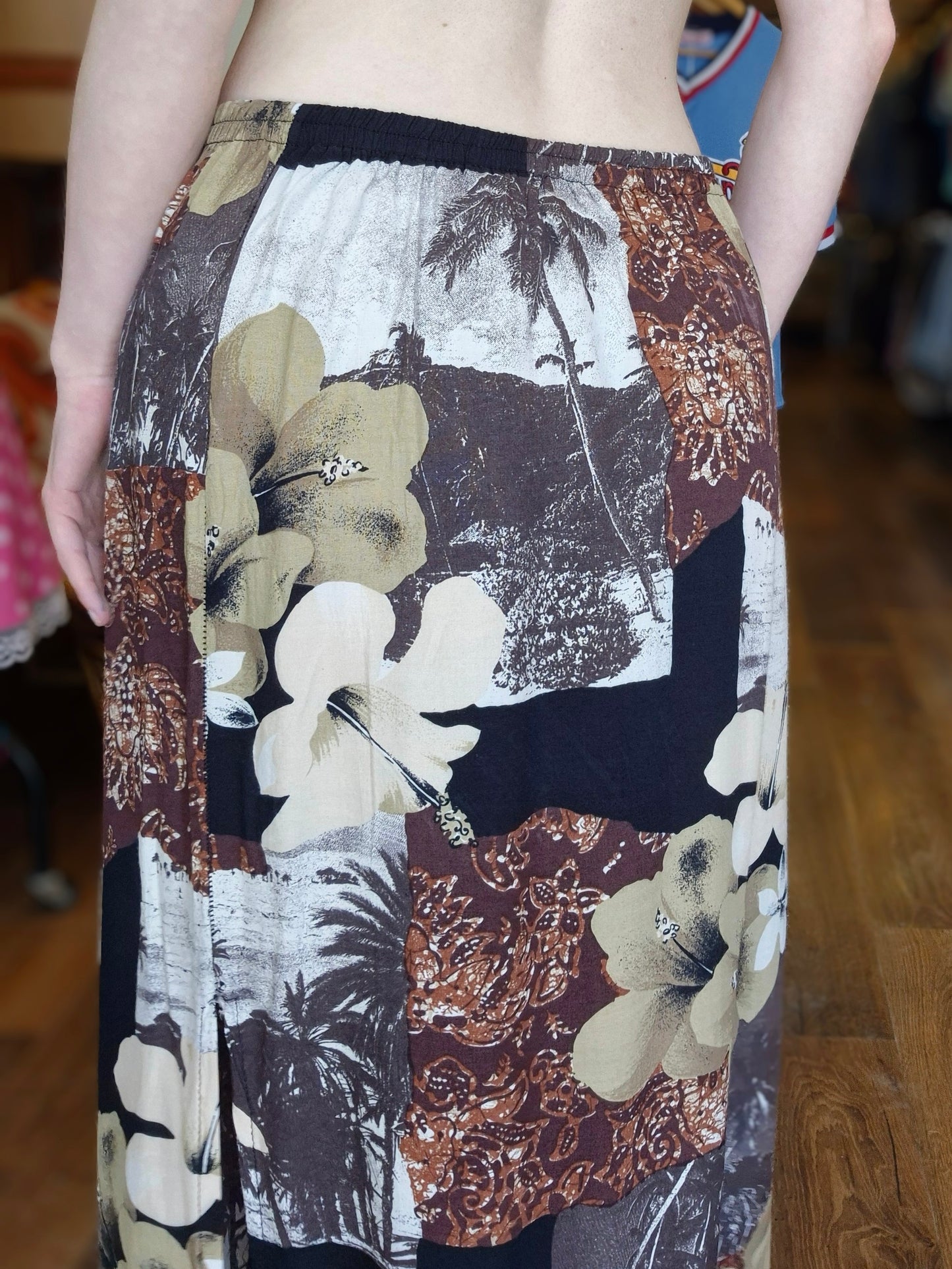 Brown Floral Summer Skirt