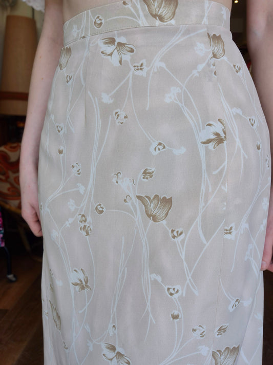 1980's Cream Vintage Skirt