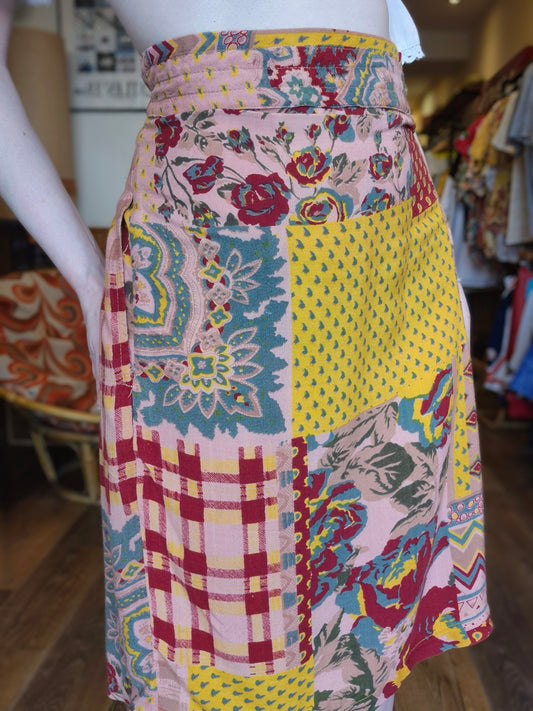 Vintage Patchwork Pattern Skirt