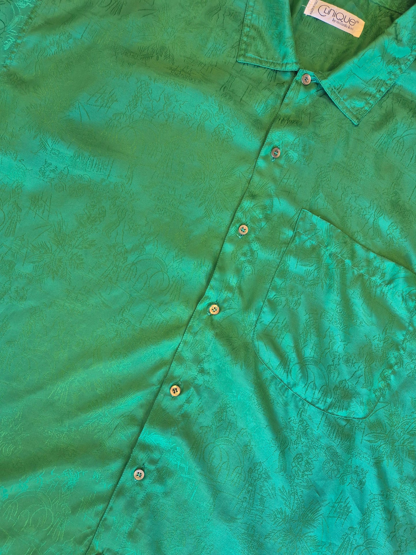 Emerald Vintage Satin Shirt