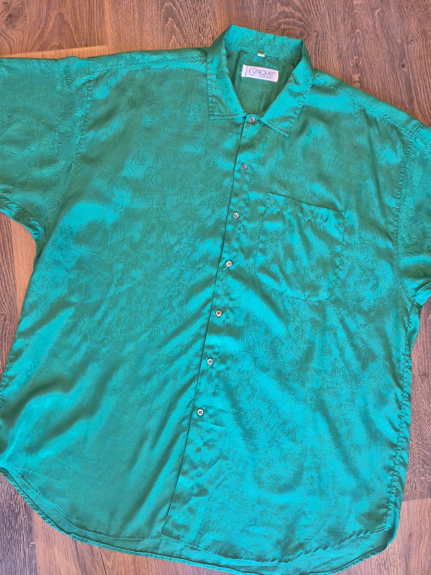 Emerald Vintage Satin Shirt