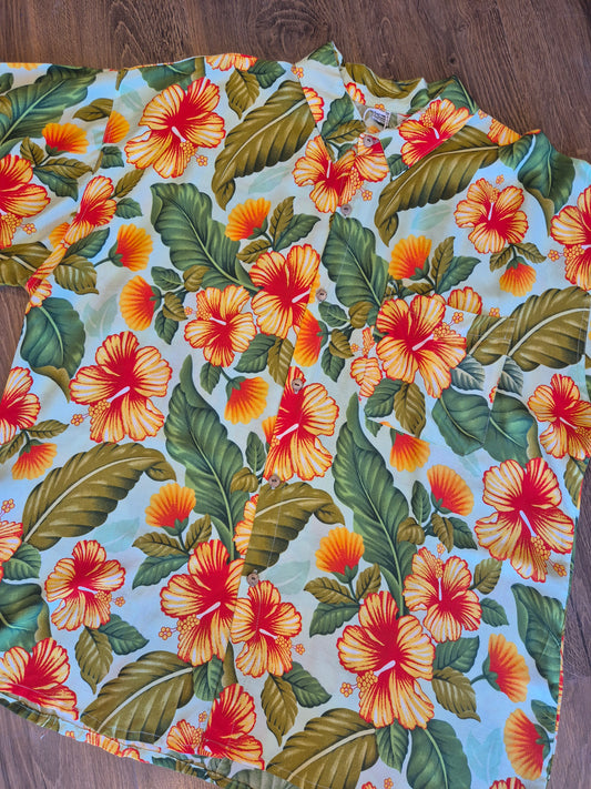 Hibiscus Heatwave Vintage Aloha Shirt