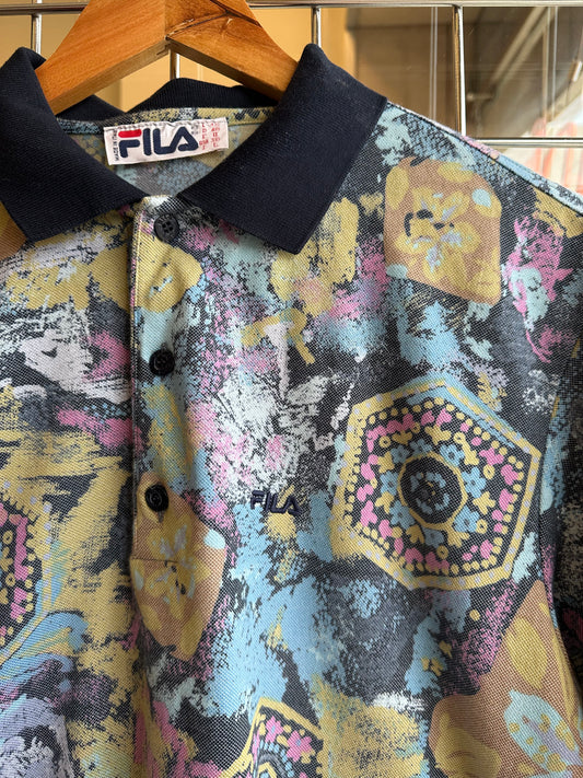 Vintage Fila Pattern Polo Shirt