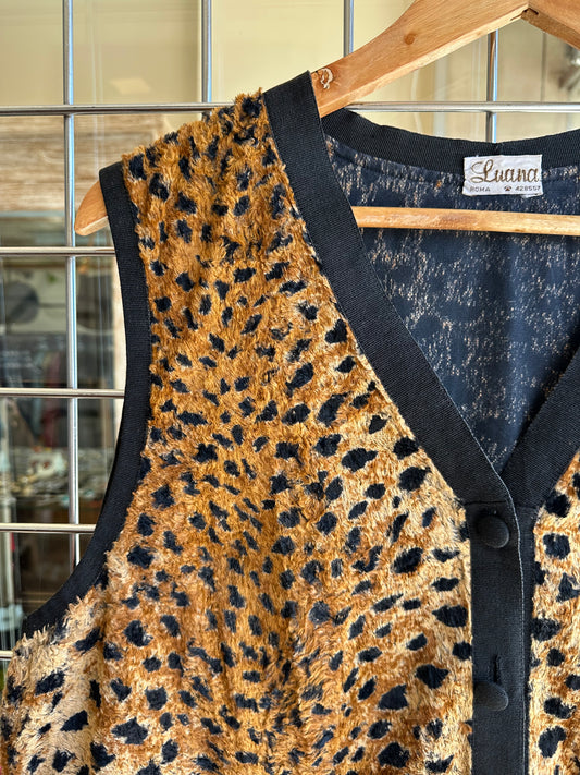1980s Leopard Print Waistcoat