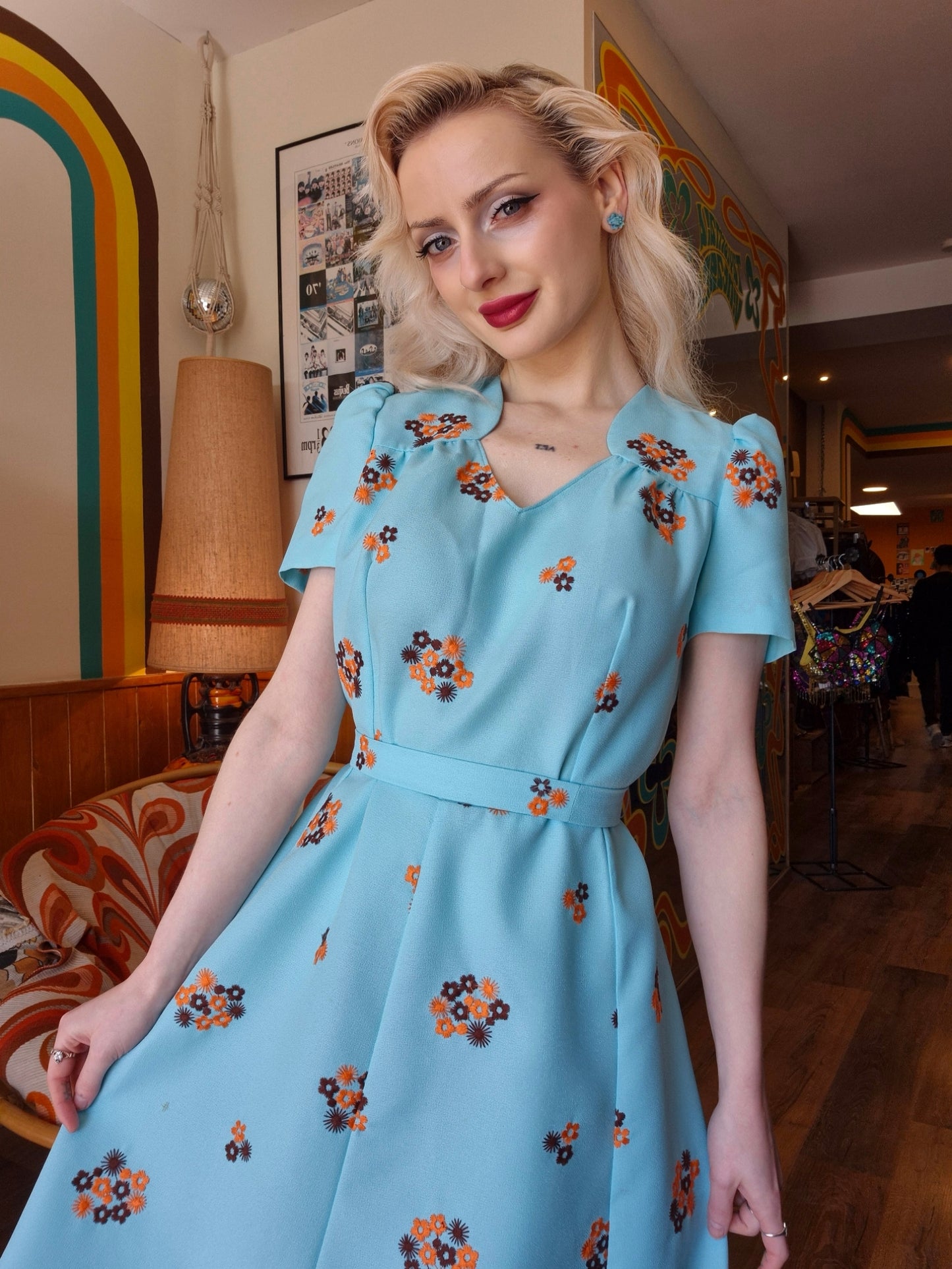 1970s Floral Dress