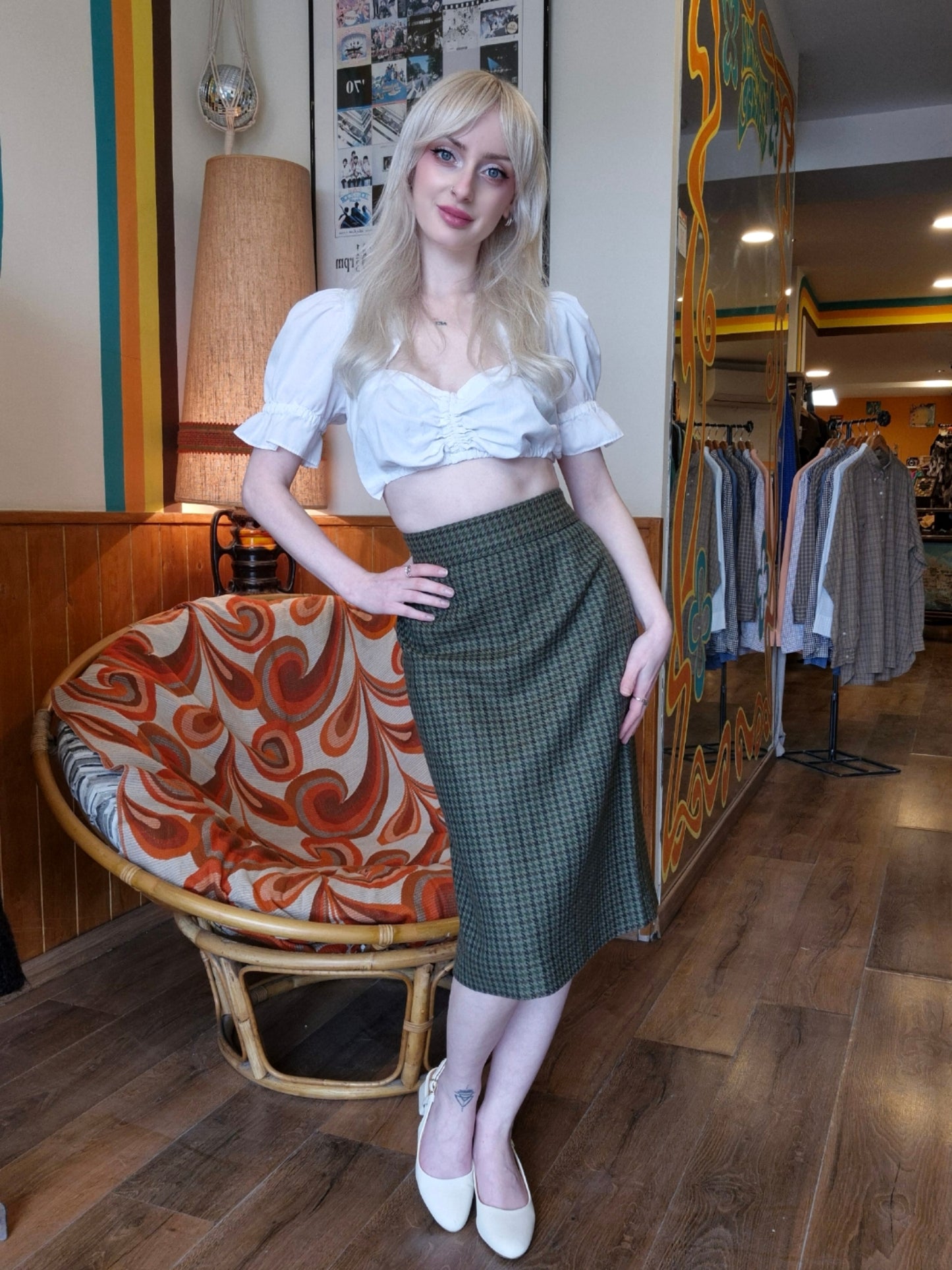 Green Wool Skirt