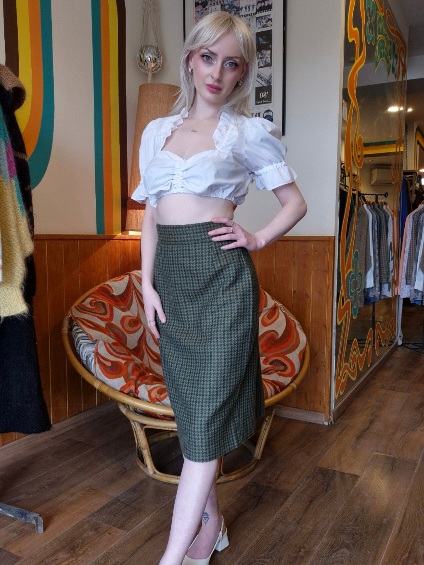 Green Wool Skirt