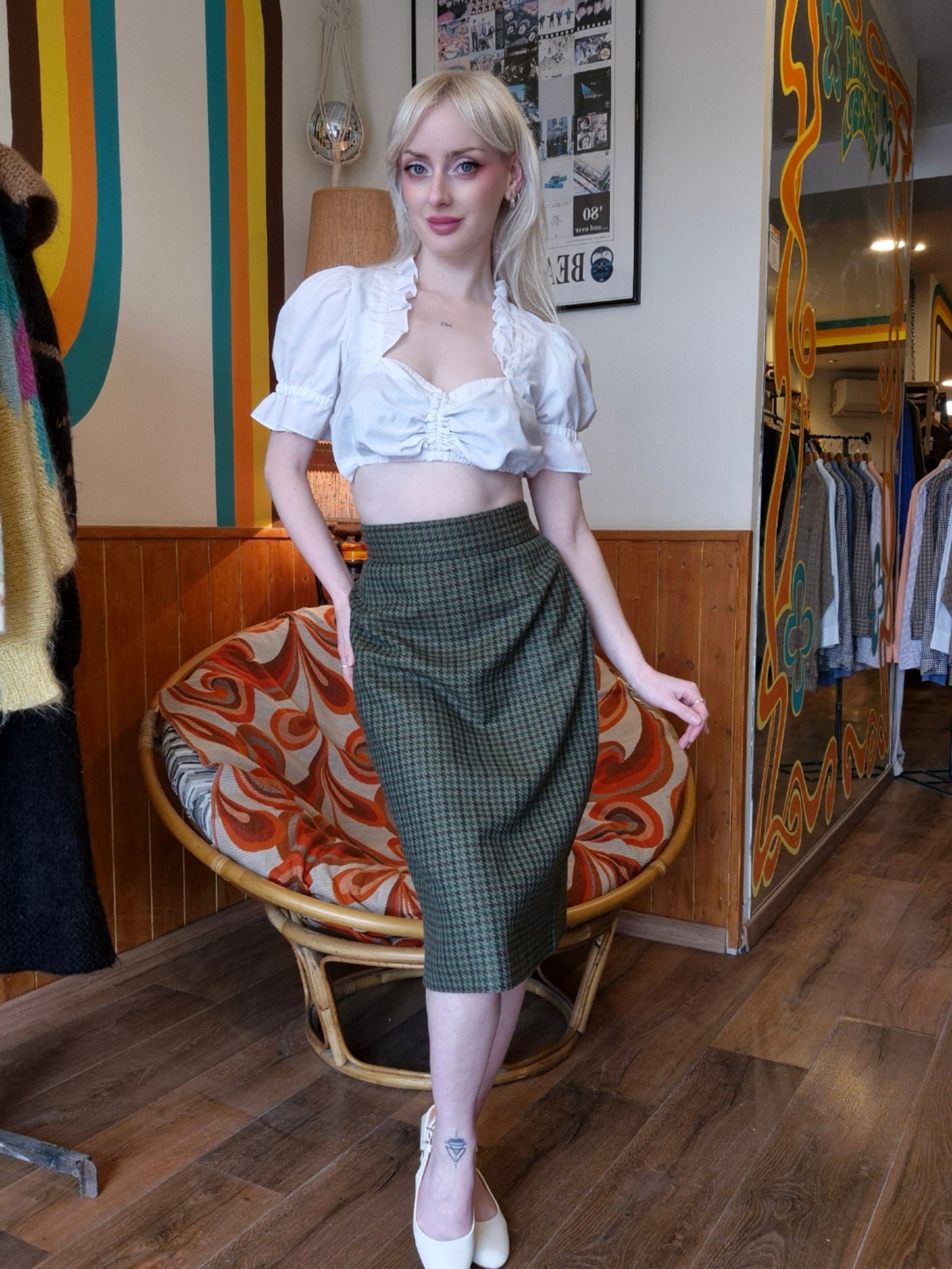 Green Wool Skirt