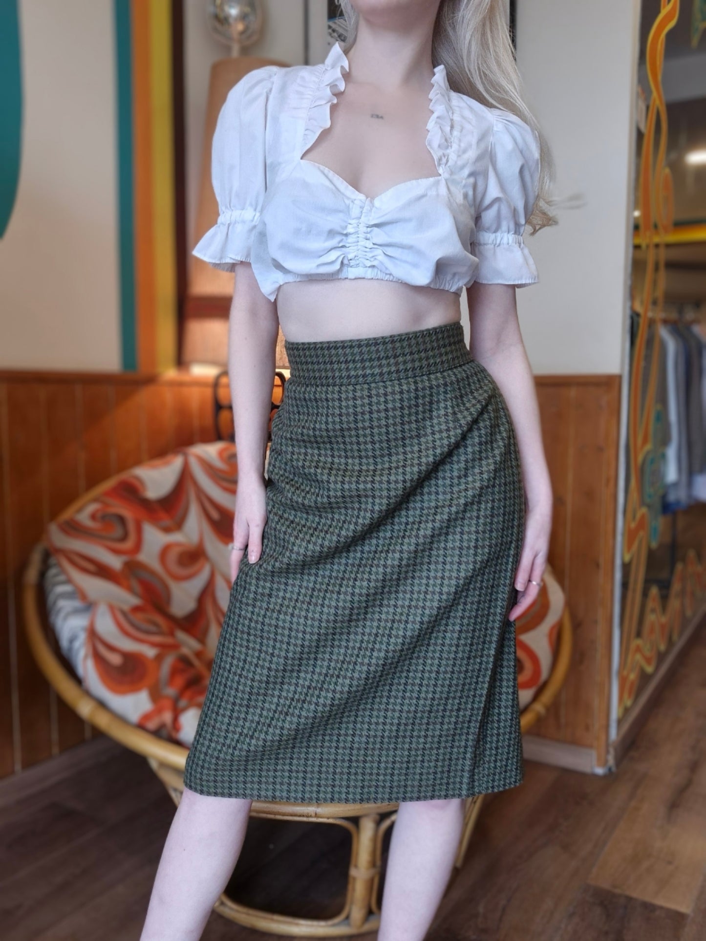 Green Wool Skirt