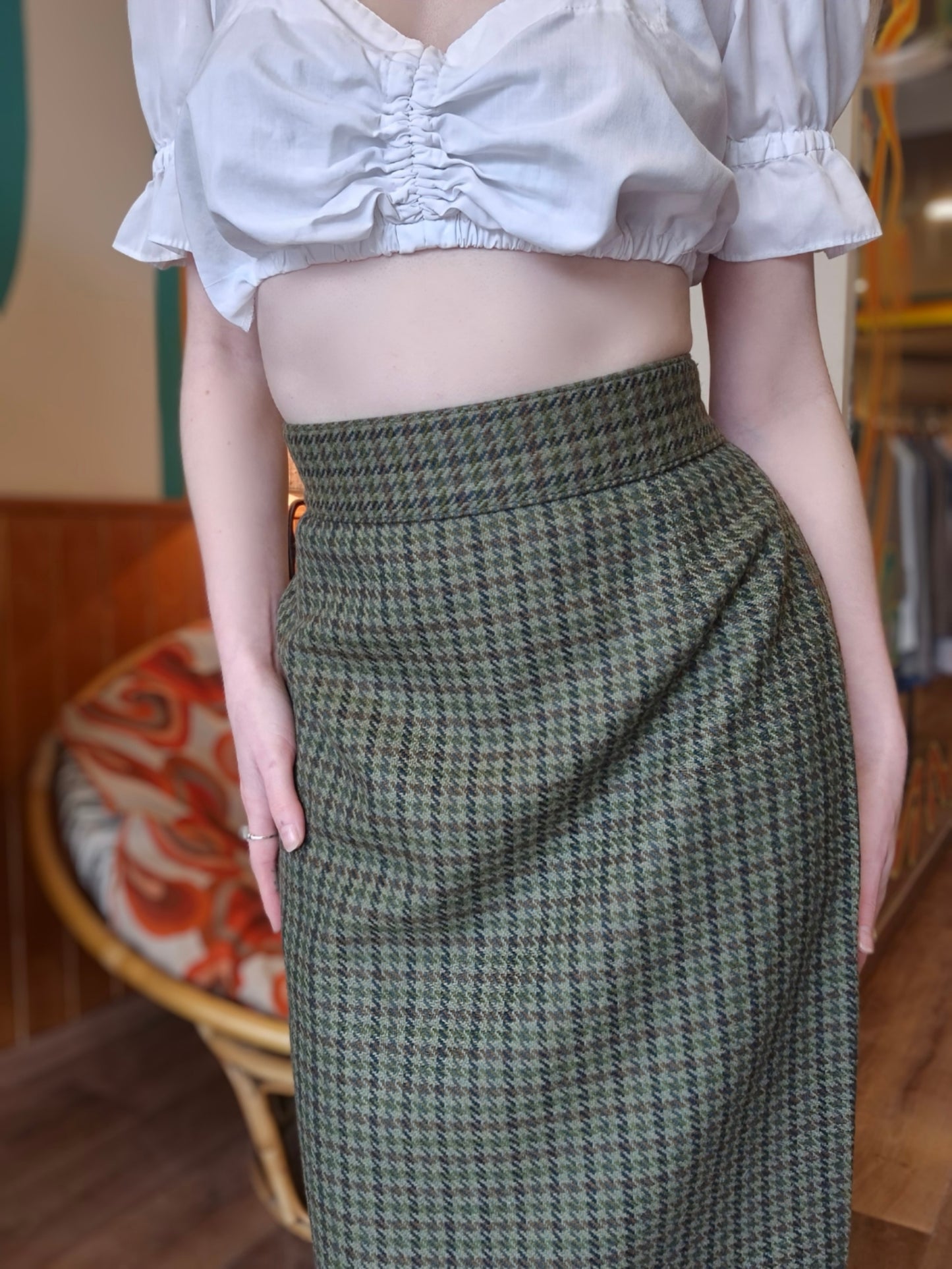 Green Wool Skirt