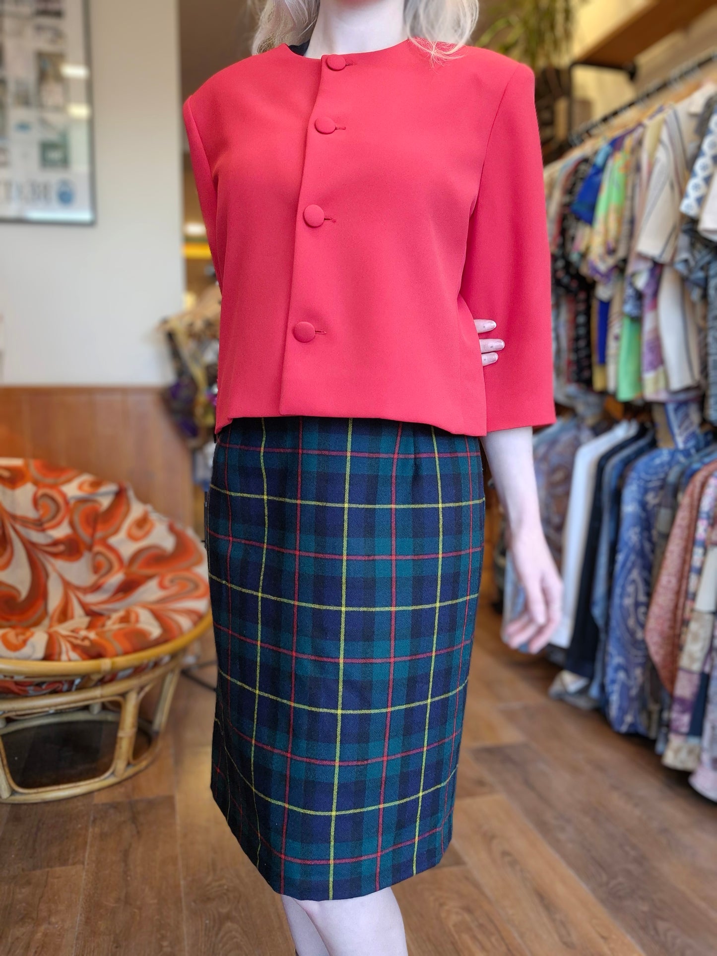 Pure Wool Green Tartan Skirt