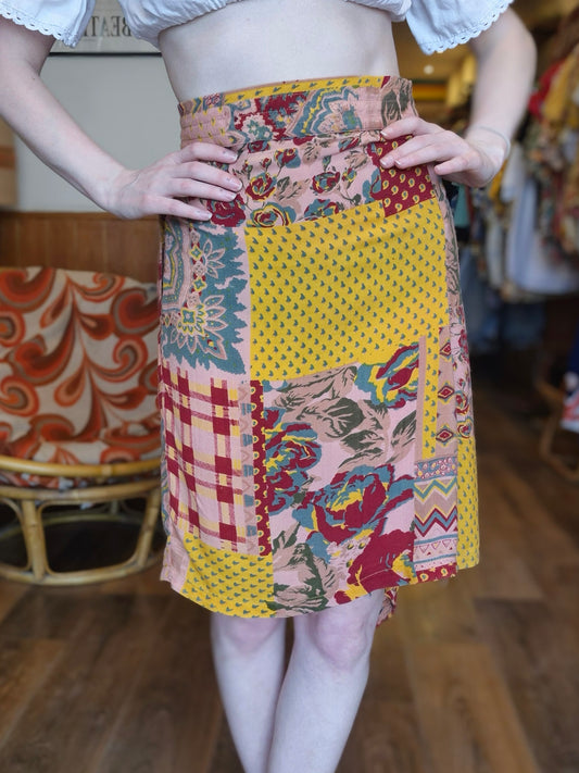 Vintage Patchwork Pattern Skirt