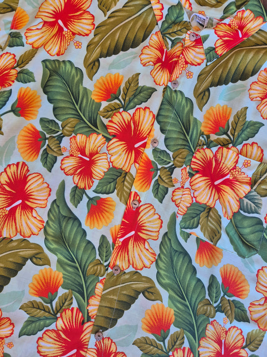 Hibiscus Heatwave Vintage Aloha Shirt