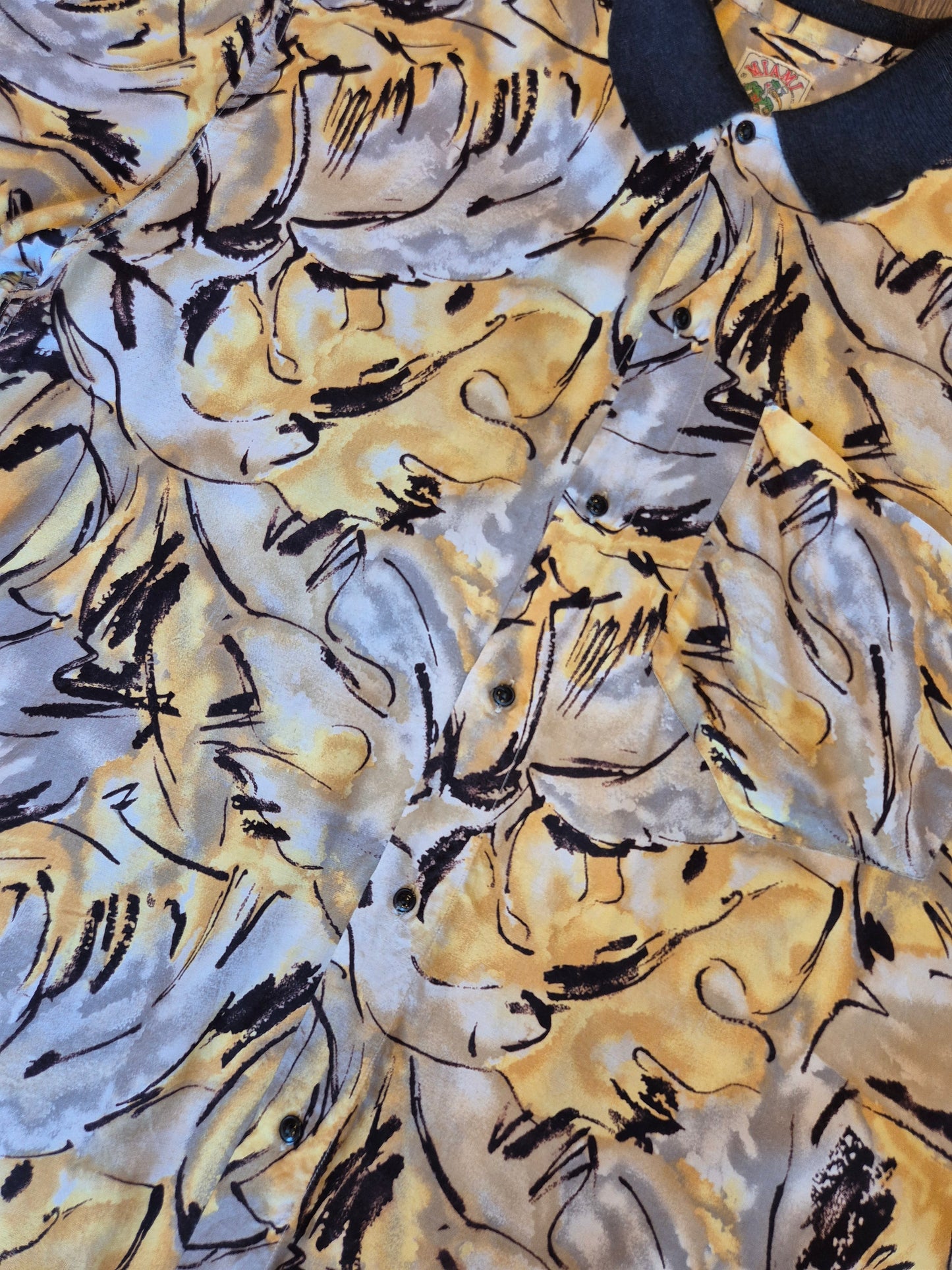 Abstract Vintage Button-Up Polo
