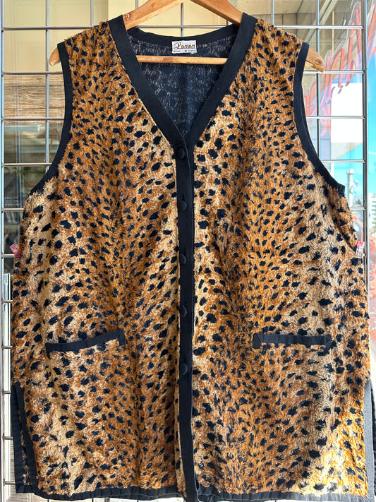 1980s Leopard Print Waistcoat