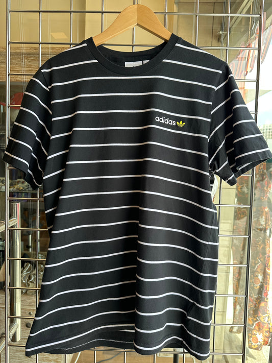 Vintage Adidas Striped Black T-Shirt