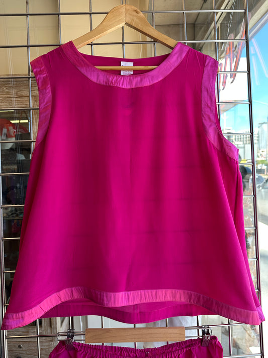 100% Pure Silk Fuchsia set