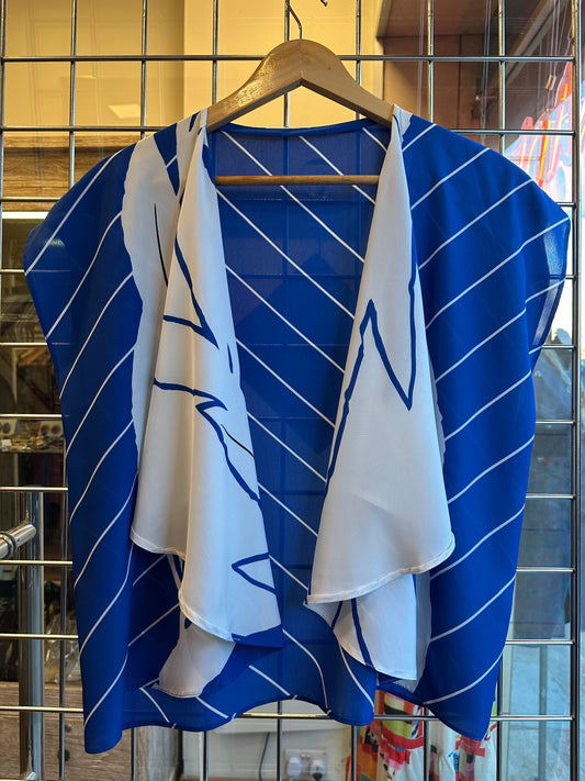 Cobalt Line Drape Blouse