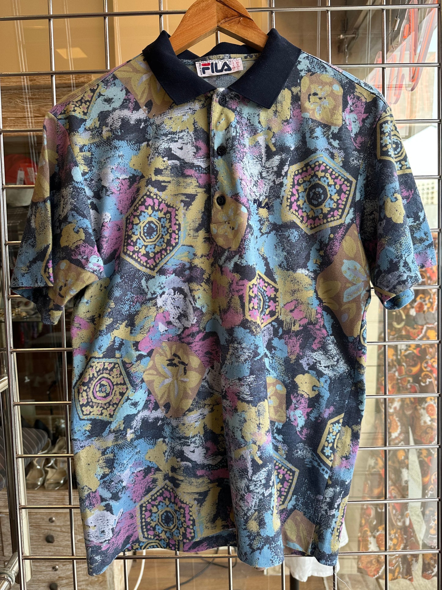 Vintage Fila Pattern Polo Shirt