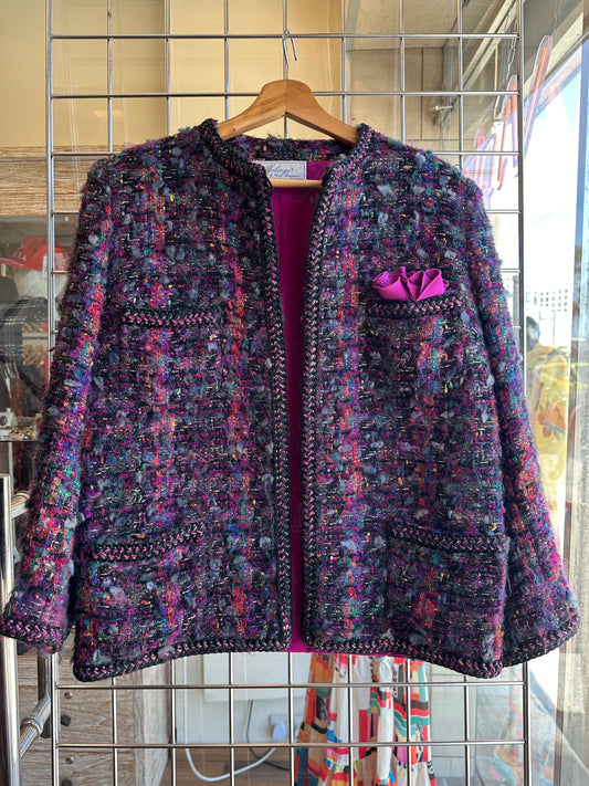Vintage Multicolor Bouclé Tweed Jacket