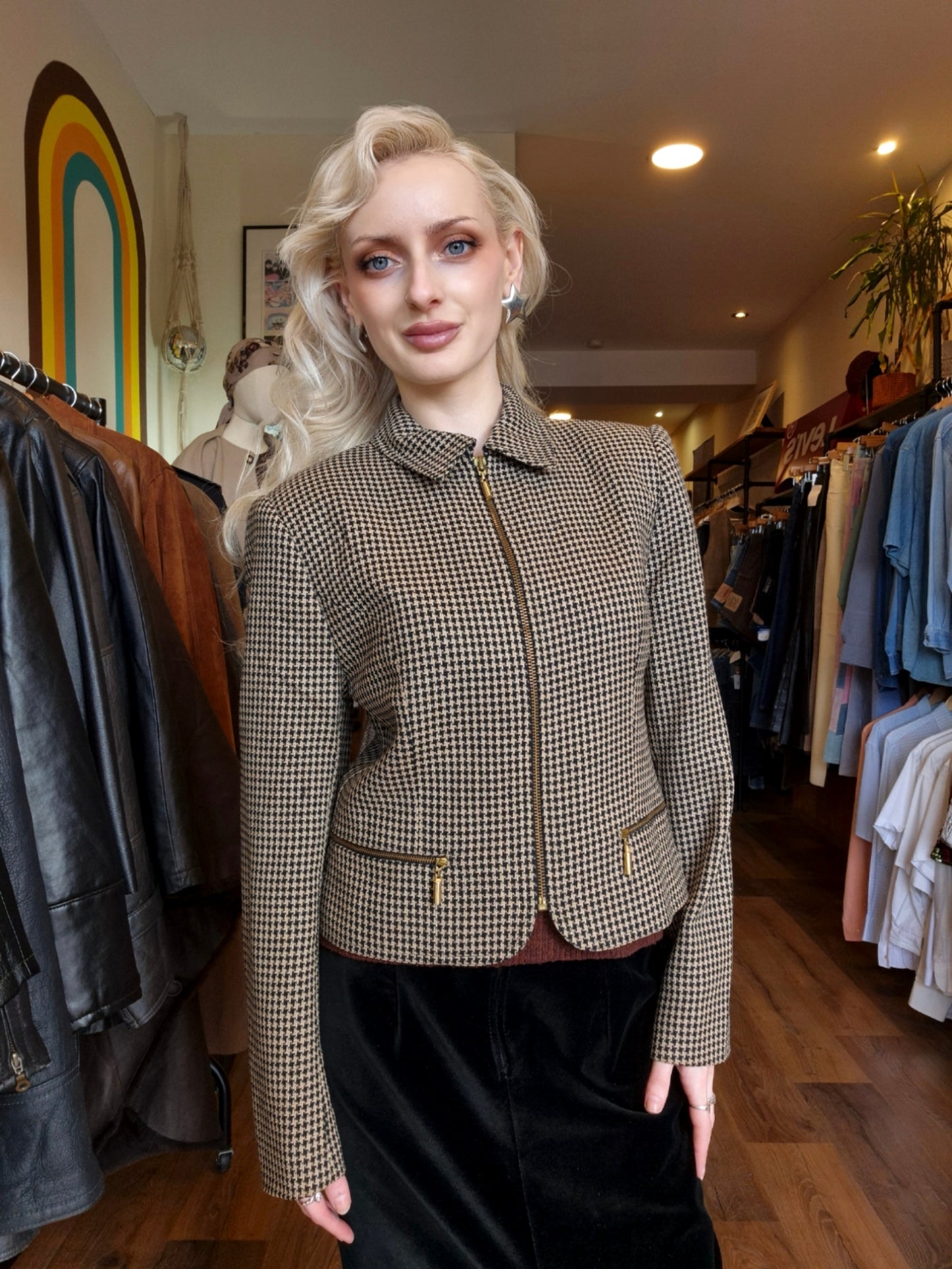 Classic 1990s Houndstooth Jacket