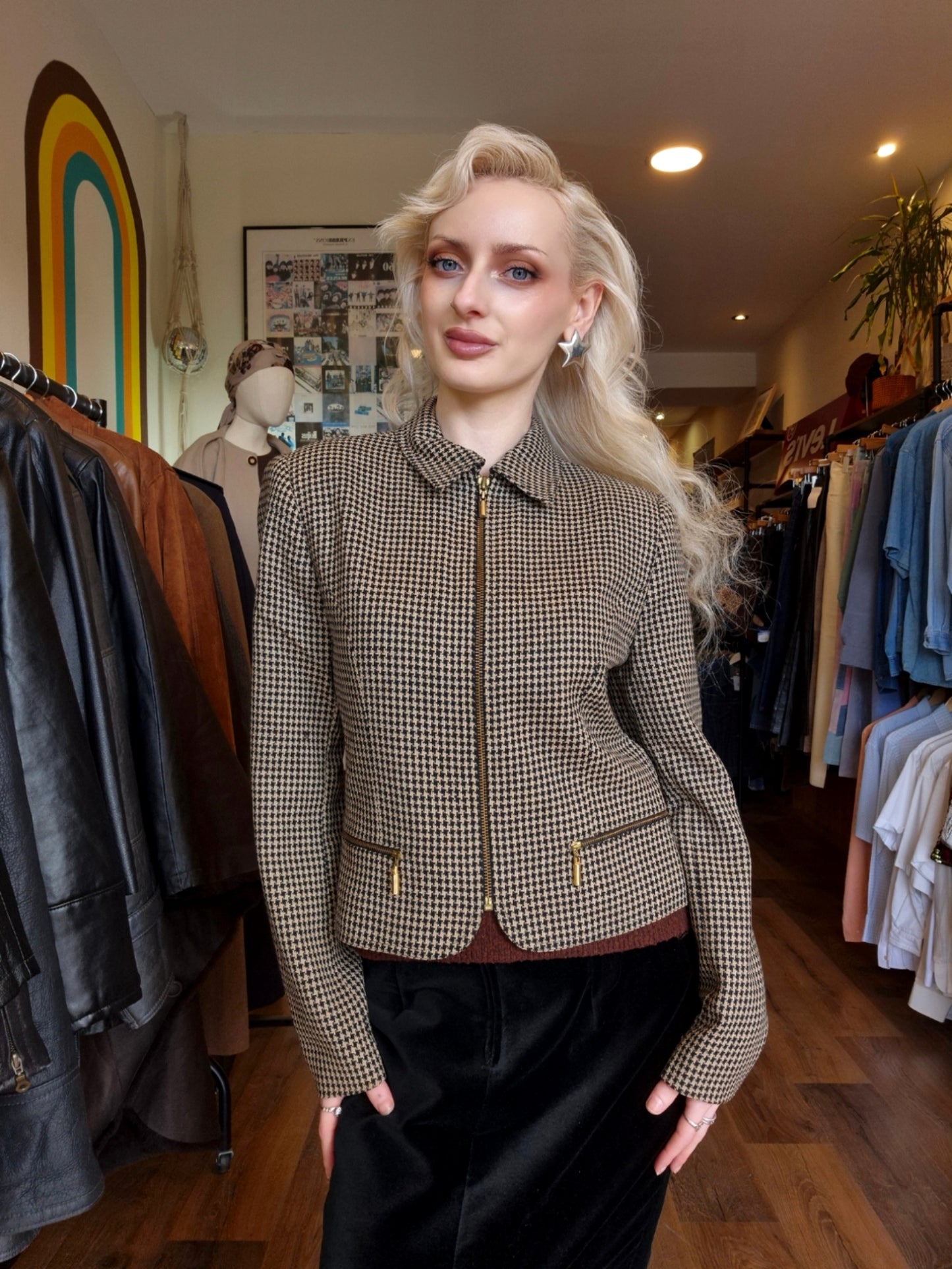 Classic 1990s Houndstooth Jacket