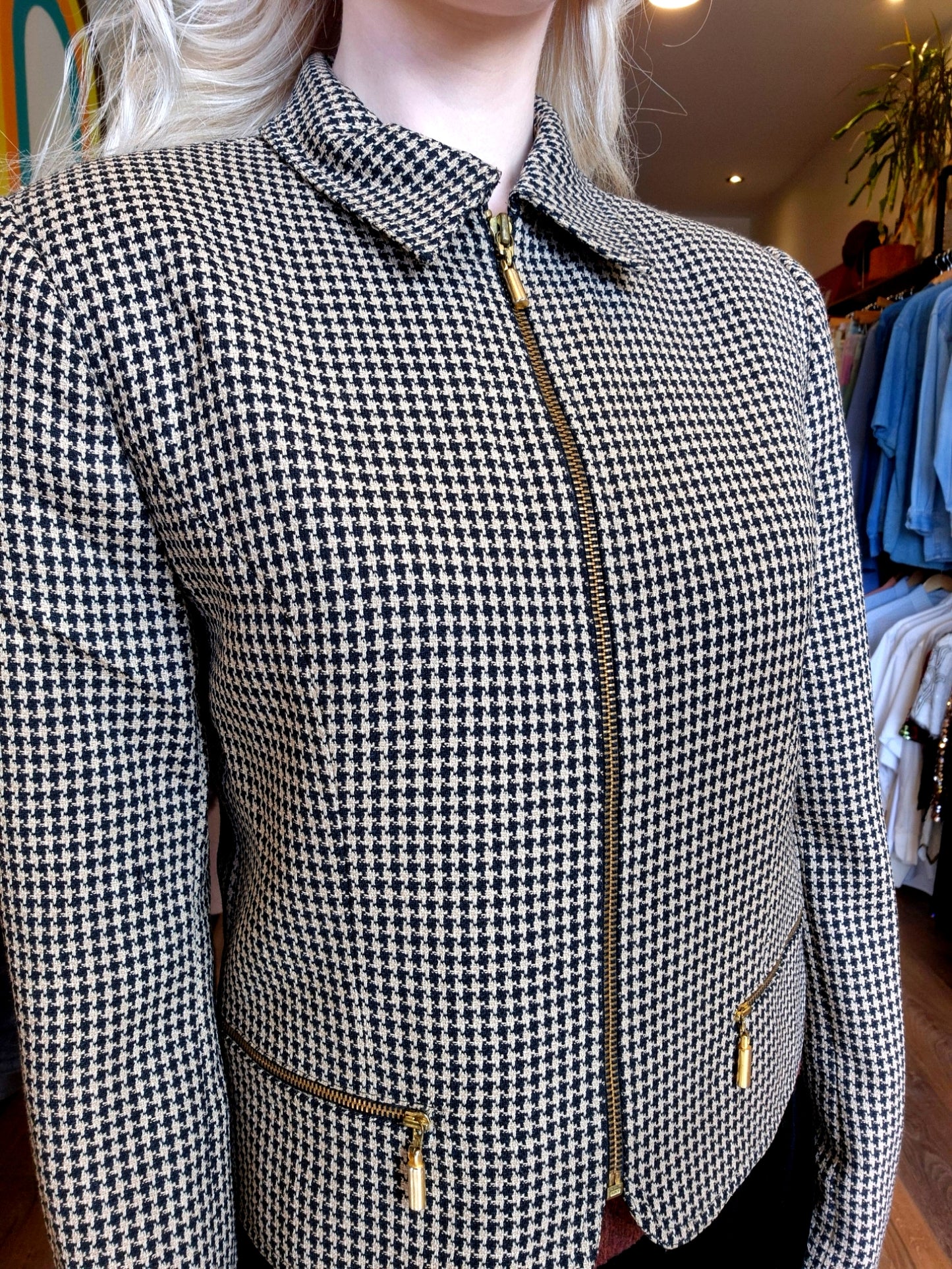 Classic 1990s Houndstooth Jacket