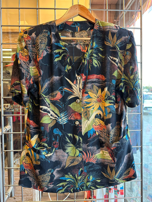 1990s Tropical Bird Blouse