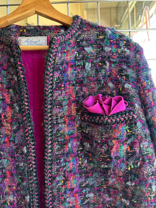 Vintage Multicolor Bouclé Tweed Jacket