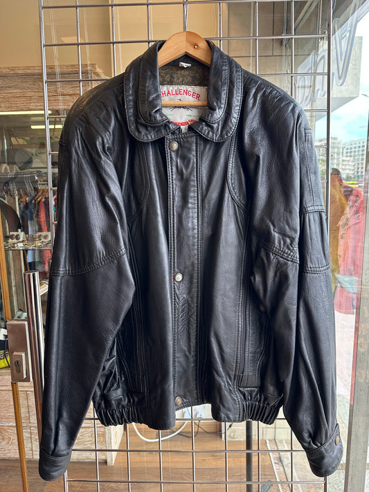 Vintage Leather Bomber Jacket