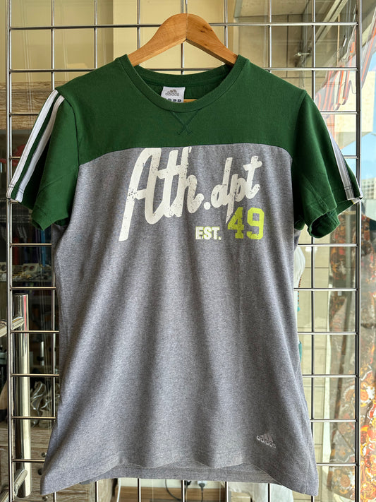 Vintage Adidas Ath Dept Green Grey T-Shirt