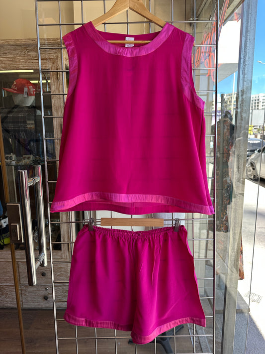 100% Pure Silk Fuchsia set
