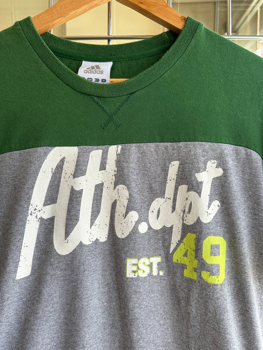 Vintage Adidas Ath Dept Green Grey T-Shirt