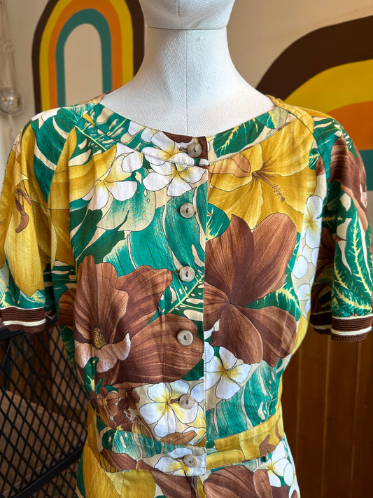 Vintage tropical two-piece set