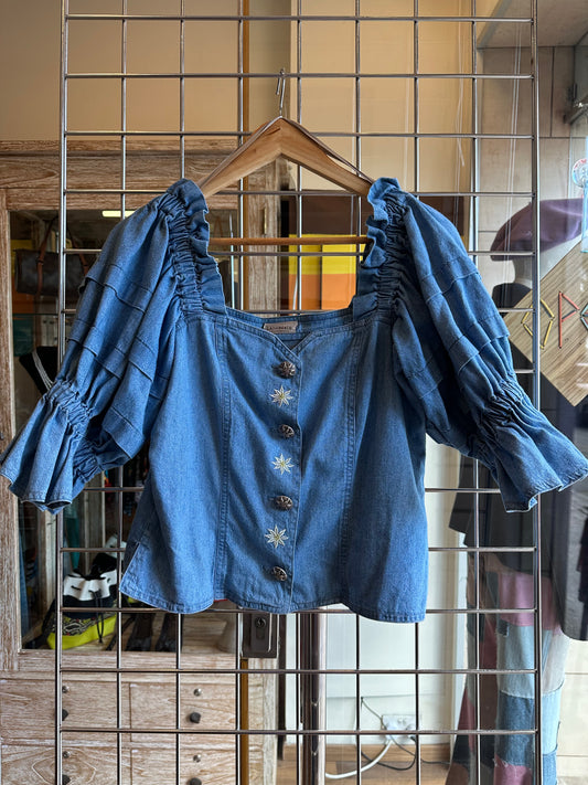Austrian Edelweiss Denim Top