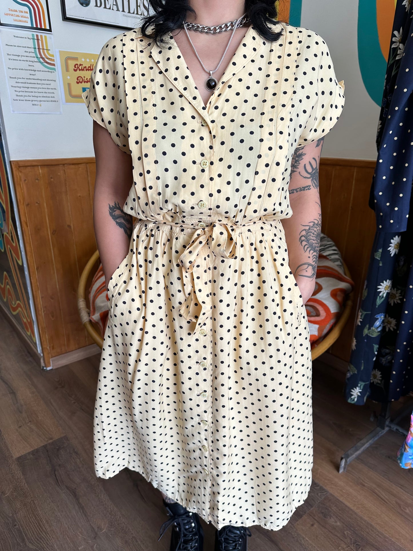 Betty Barclay cream polka dress