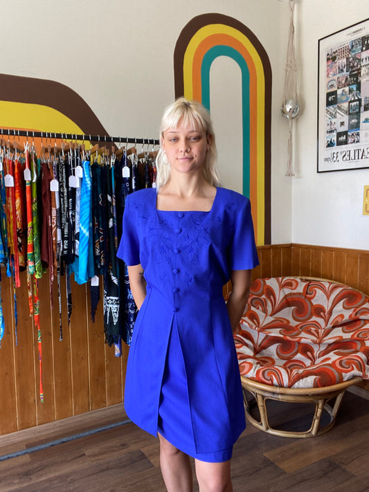1980s azure Dress Barn dress