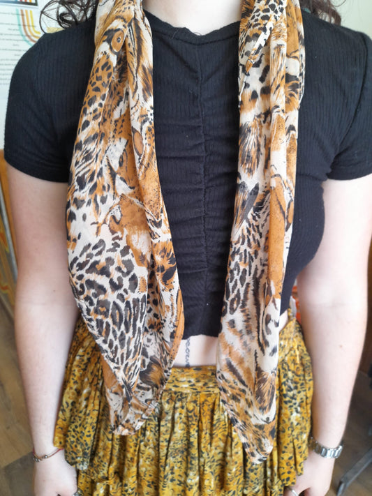 Tiger and Leopard print scarf