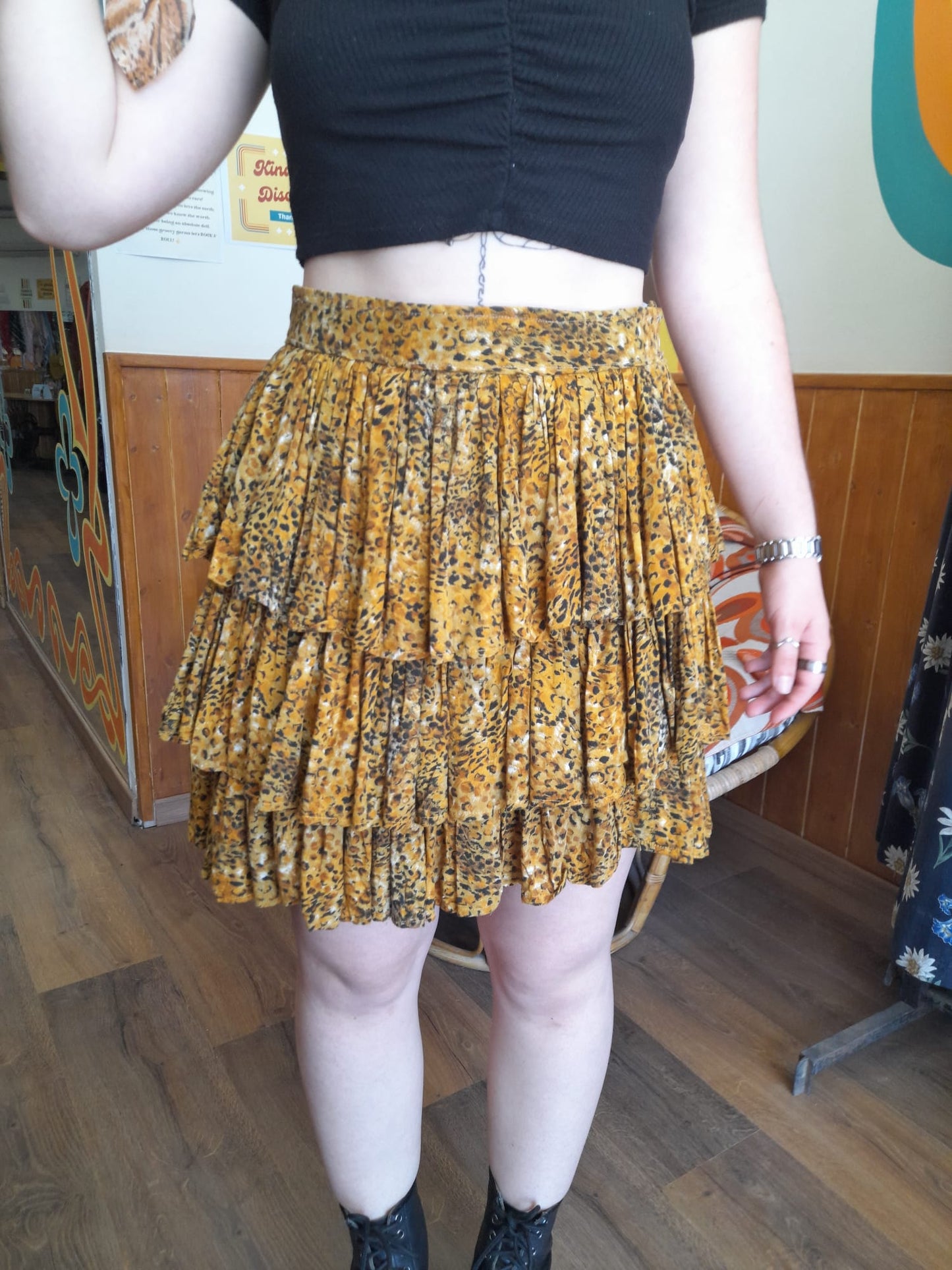 1980s leopard print skirt
