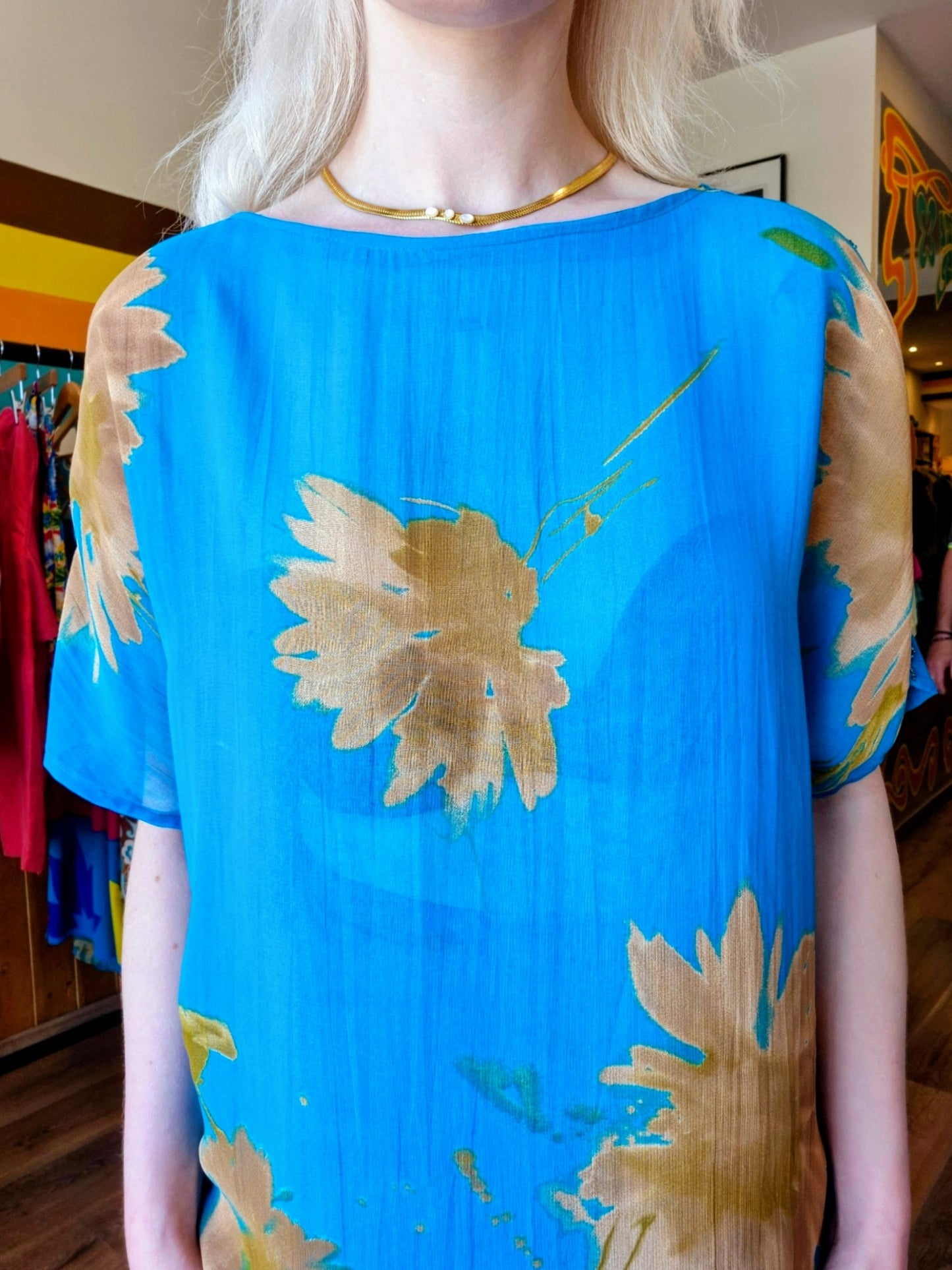 Vintage Blue Floral Two-Piece