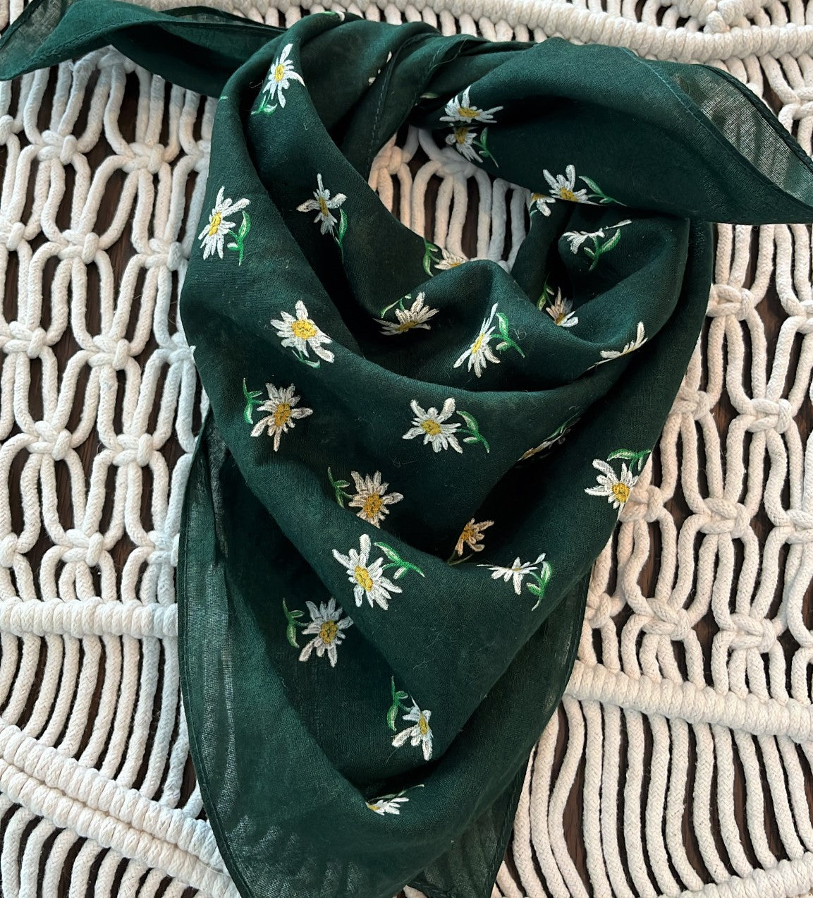 Green Edelweiss Vintage Scarf