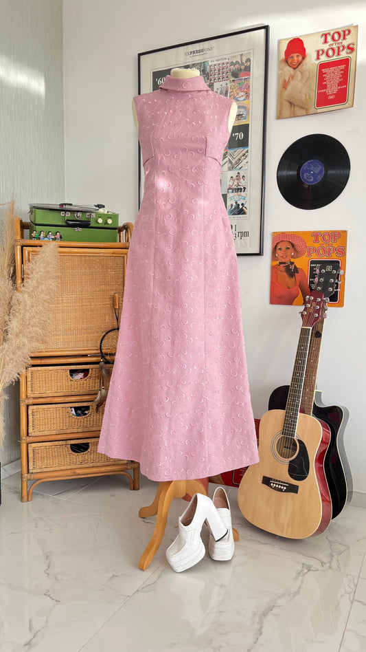 1970s Pink Maxi Dress