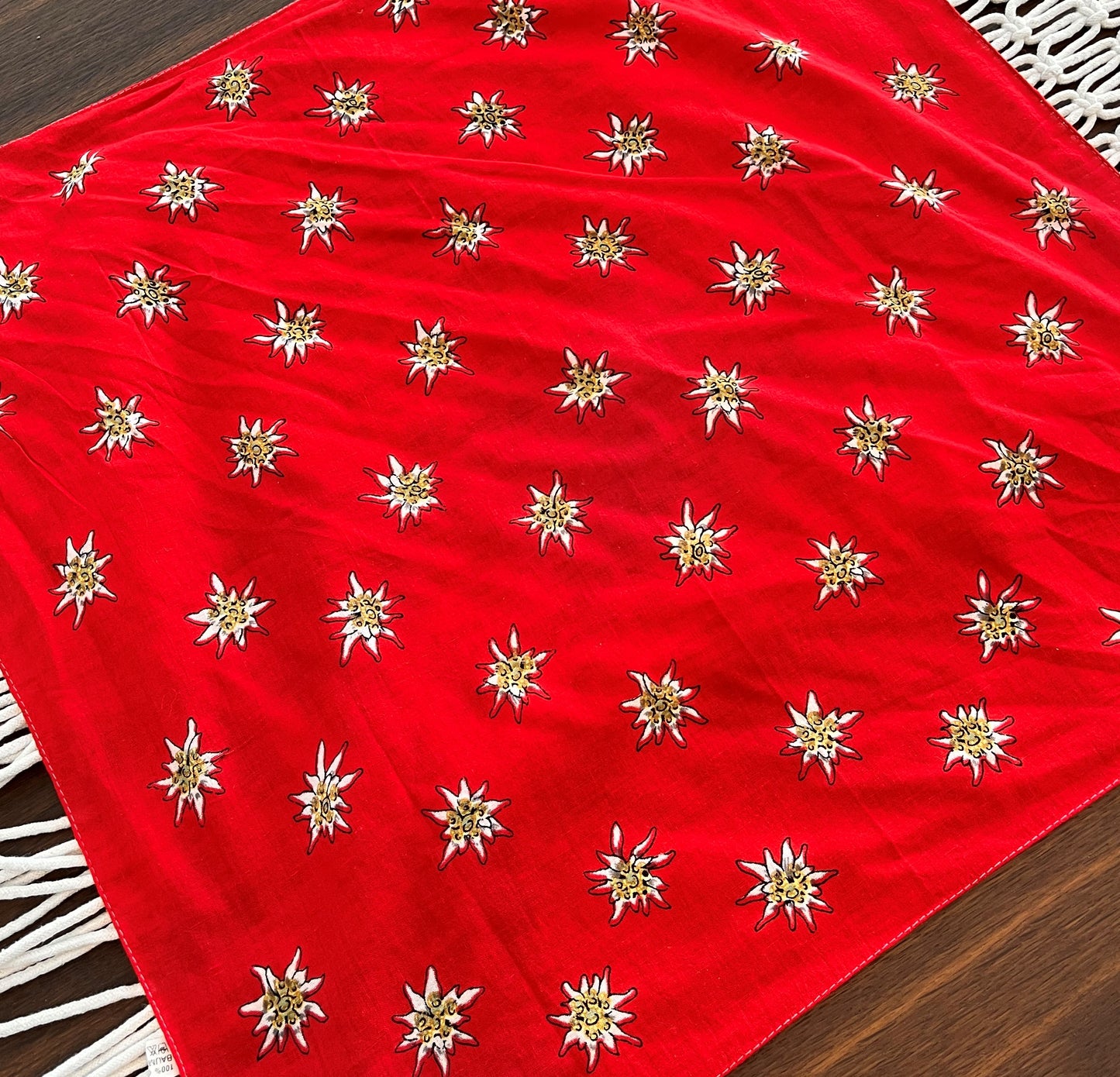 Red Vintage Cotton Scarf